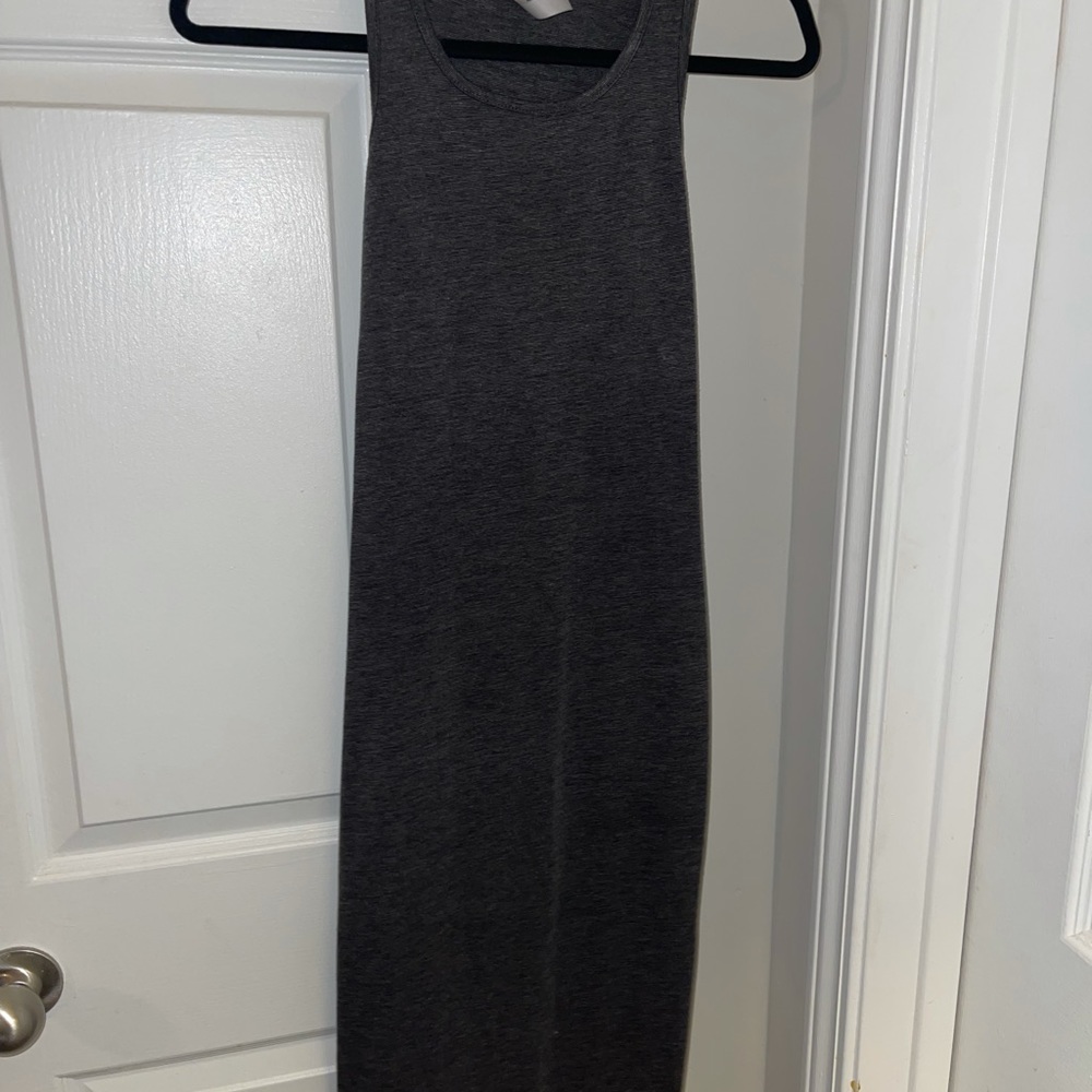 Simple Grey racer back midi dress
